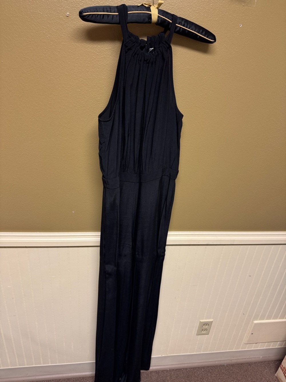 Black Halter Jumpsuit - Elegant Wide-Leg Women's Jumpsuit Small